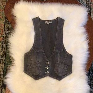 Grey Denim Vest Size S